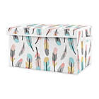 Alternate image 0 for Sweet Jojo Designs Feather Toy Bin in Coral/Turquoise