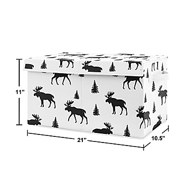 Sweet Jojo Designs Rustic Moose Toy Bin in Black/White. View a larger version of this product image.