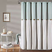 Lush D&eacute;cor 72-Inch x 72-Inch Linen Button Shower Curtain