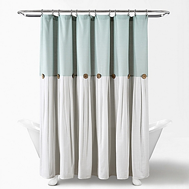 Lush D&eacute;cor 72-Inch x 72-Inch Linen Button Shower Curtain. View a larger version of this product image.