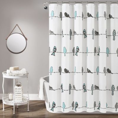Owl and Cardinal Bird Shower Curtain Bathroom Decor Fabric 12hooks 71in 