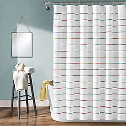 Lush Decor 72-Inch x 72-Inch Ombre Stripe Shower Curtain in Rainbow