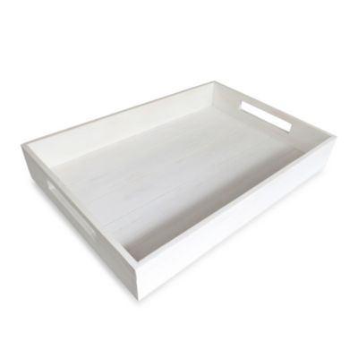 white serving tray with handles