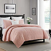 Swift Home Enzyme Washed Soft Crinkle 3-Piece King/California King Coverlet Set in Coral