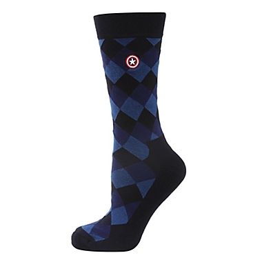 Marvel&reg; Captain America Men&#39;s Socks in Argyle Blue. View a larger version of this product image.