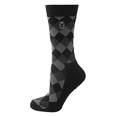 Marvel&reg; Iron Man Men&#39;s Socks in Argyle Black. View a larger version of this product image.