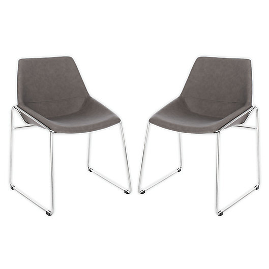 Safavieh Alexis Faux Leather Dining, Safavieh Grey Leather Dining Chairs