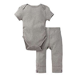 MiracleWear Posheez 2-Piece Snap'n Grow Bodysuit and Pant Set in Grey