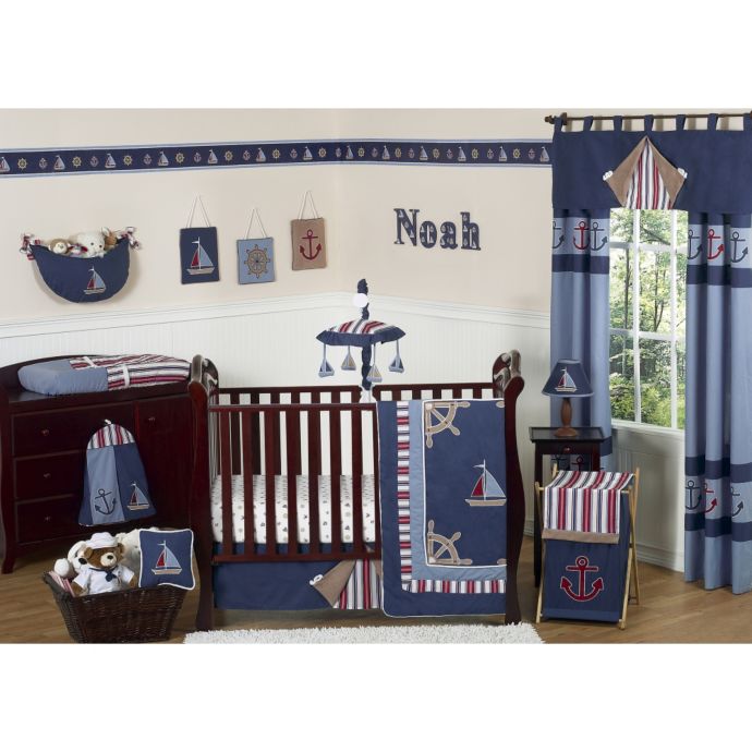 Sweet Jojo Designs Nautical Nights 11 Piece Crib Bedding Set