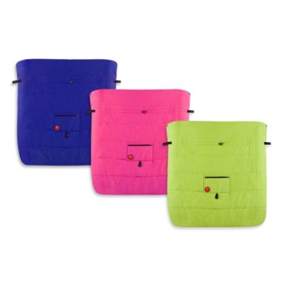 pink and blue double stroller