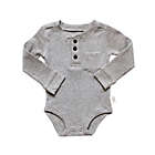 Alternate image 0 for Planet Cotton&reg; Crew Neck Long Sleeve Size 6M Henley Thermal Bodysuit in in Grey