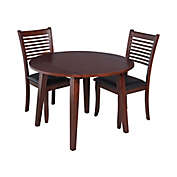 TTP Furnish Armstrong 3-Piece Round Dining Set in Espresso