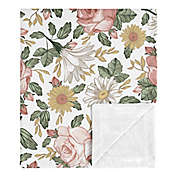 Sweet Jojo Designs Vintage Floral Security Blanket in Pink/Green