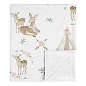 Sweet Jojo Designs&reg; Deer Floral Security Blanket in Pink/Mint