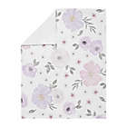 Alternate image 1 for Sweet Jojo Designs Watercolor Floral Security Blanket in Lavender/Grey