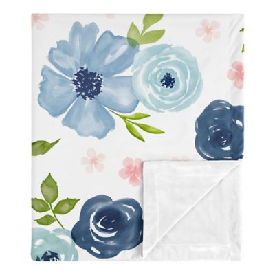 sweet jojo watercolor floral blanket