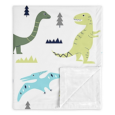 SWEET JOJO Designs Dinosaur Security Blanket in Blue/Green. View a larger version of this product image.