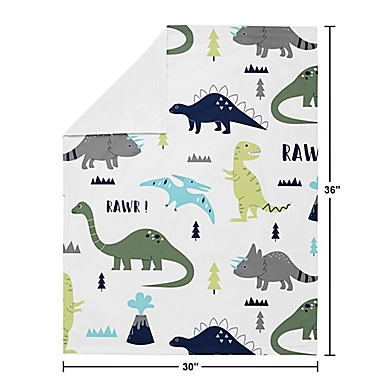 SWEET JOJO Designs Dinosaur Security Blanket in Blue/Green. View a larger version of this product image.