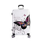 Alternate image 1 for InUSA Prints Butterfly 28-Inch Hardside Spinner Checked Luggage