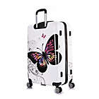 Alternate image 2 for InUSA Prints Butterfly 28-Inch Hardside Spinner Checked Luggage