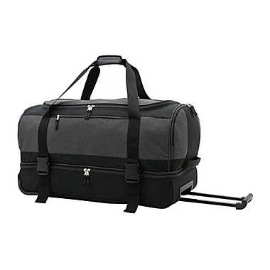 SALT&trade; 30-Inch Drop-Bottom Rolling Duffle Bag in Black. View a larger version of this product image.