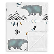Sweet Jojo Designs Bear Mountain Security Blanket in Blue/White
