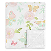Sweet Jojo Designs&reg; Butterfly Floral Security Blanket in Pink/Mint