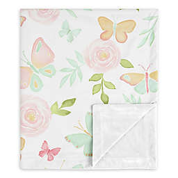 Sweet Jojo Designs® Butterfly Floral Security Blanket in Pink/Mint
