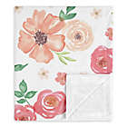 Alternate image 0 for Sweet Jojo Designs Watercolor Floral Security Blanket in Peach/Green