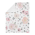 Alternate image 1 for Sweet Jojo Designs Watercolor Floral Security Blanket in Pink/Grey