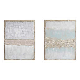 Madison Park Radiant Flatland 22-Inch x 28-Inch Canvas Wall Art Hand Embellished in Multi (Set of 2)