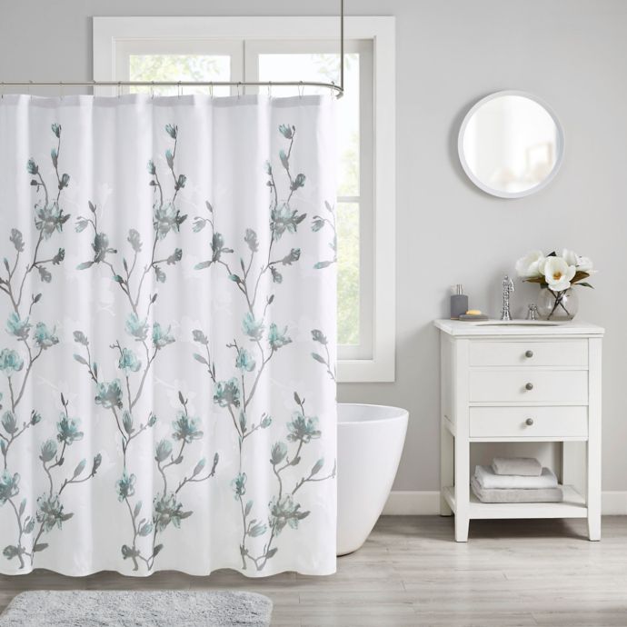 Madison Park Shower Curtain in Aqua | Bed Bath & Beyond