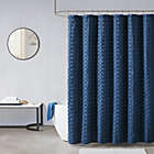 Alternate image 0 for Madison Park Metro Woven Clipped Solid Shower Curtain in Navy