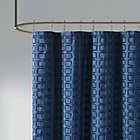 Alternate image 1 for Madison Park Metro Woven Clipped Solid Shower Curtain in Navy