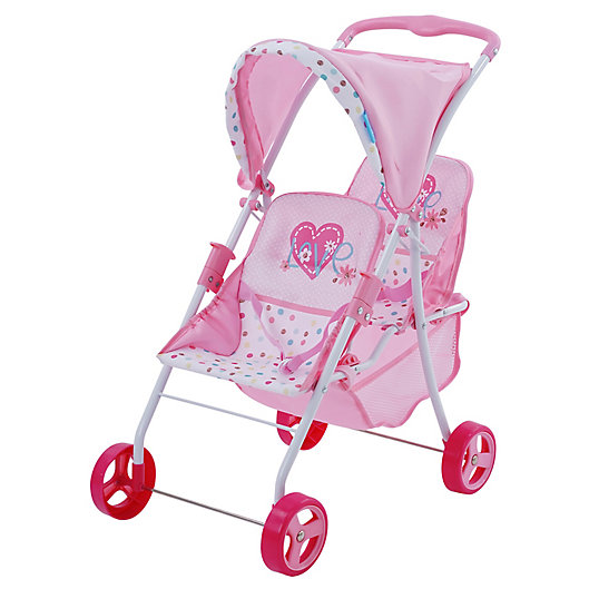 Alternate image 1 for Hauk Love Heart Twin Baby Doll Canopy Stroller