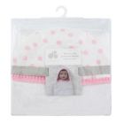 Alternate image 1 for Just Born&reg; Pom Pom Swaddle in Pink/White