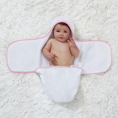 Just Born&reg; Pom Pom Swaddle in Pink/White. View a larger version of this product image.