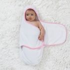 Alternate image 3 for Just Born&reg; Pom Pom Swaddle in Pink/White