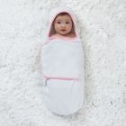Alternate image 4 for Just Born&reg; Pom Pom Swaddle in Pink/White