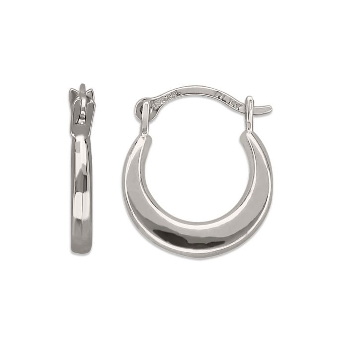 Buy Children's 14K White Gold Plain Round Hoop Earrings from Bed Bath