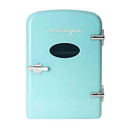 Nostalgia Retro 6-Can Personal Cooling and Heating Refrigerator in Aqua
