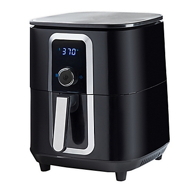 7Qt Aria Air Fryers CPA-895 Aria Ceramic Air Fryer Premium Black with Stainless Steel Accents 