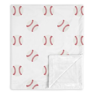 Sweet Jojo Designs Baseball Patch Security Blanket in Red/White