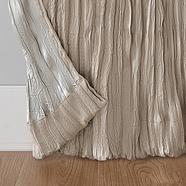 No.918&reg; Odelia Distressed Velvet Semi-Sheer 95-Inch Curtain Panel in Stone (Single). View a larger version of this product image.