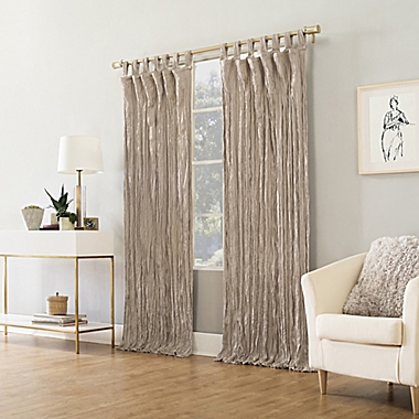 No.918&reg; Odelia Distressed Velvet Semi-Sheer 63-Inch Curtain Panel in Stone (Single). View a larger version of this product image.