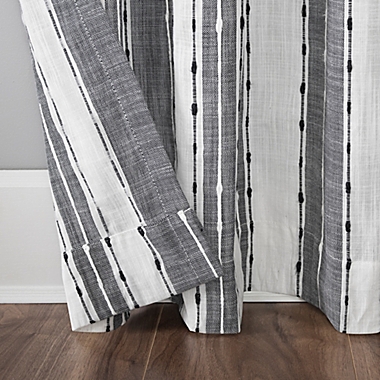 Archaeo&reg; Slub Texture Stripe Cotton 84-Inch Window Curtain in Black/White (Single). View a larger version of this product image.