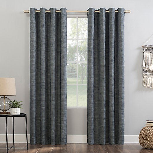 Alternate image 1 for Sun Zero® Kline Burlap Weave Thermal Extreme Total Blackout Grommet Window Curtain Panel (Single)