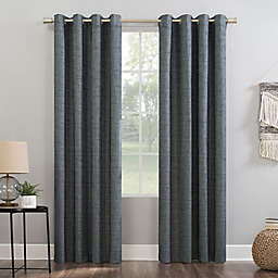 Sun Zero® Kline Burlap Weave Thermal Extreme Total Blackout Grommet Window Curtain Panel (Single)