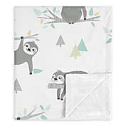 Sweet Jojo Designs Sloth Security Blanket in Aqua/Grey