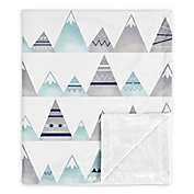 Sweet Jojo Designs Mountains Baby Blanket in Grey/Aqua